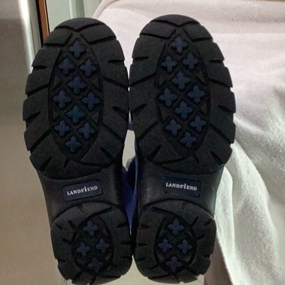 Women's Lands End pull on blue winter boots SZ 10 - Picture 4 of 5